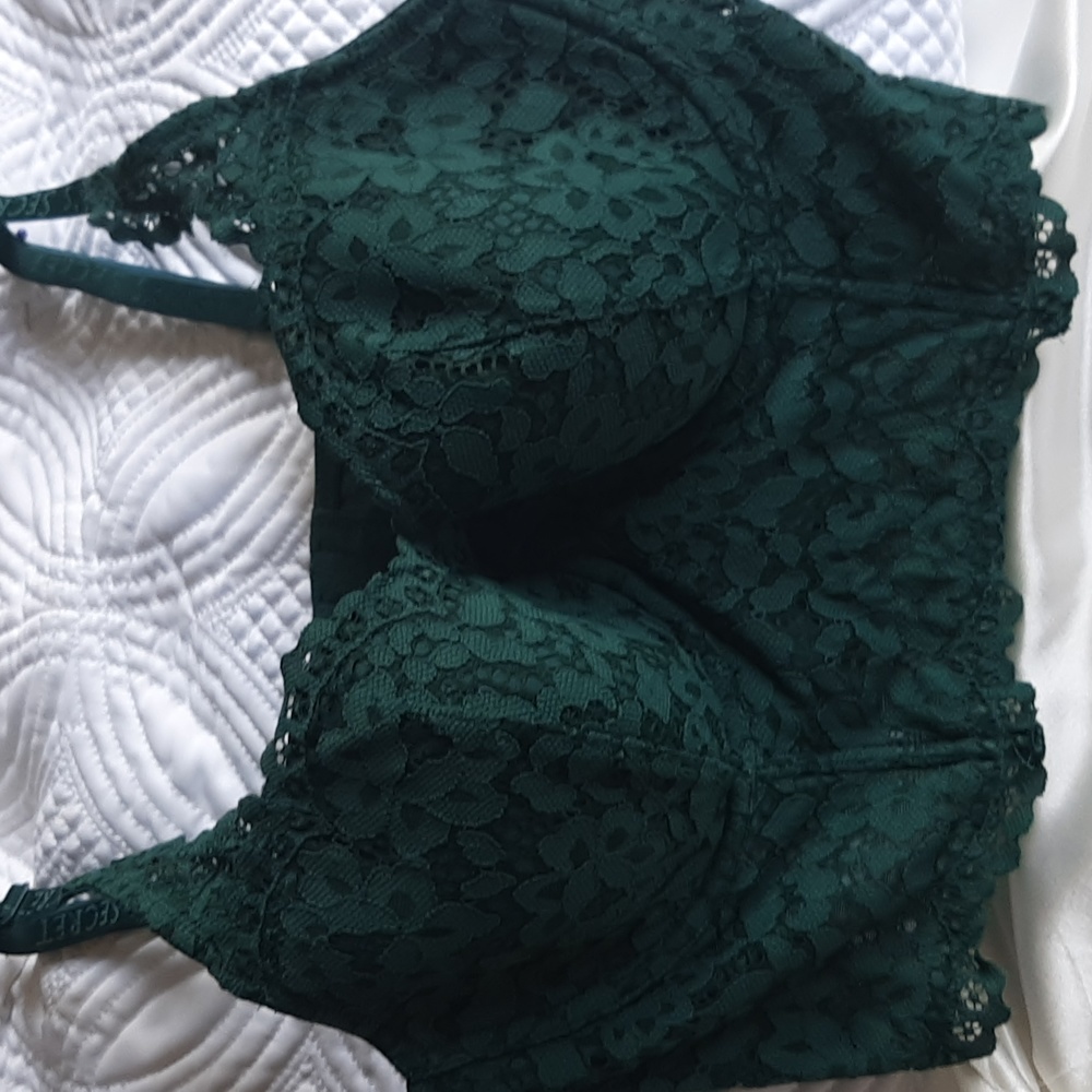 Victoria's Secret bra. Corsett lace. Size 36C.  Dark green.  Adjustable …